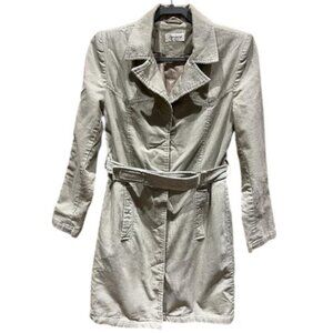 Topshop light beige corduroy trench coat size 10